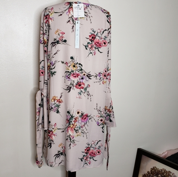 NEW She&Sky Dress Lilac Floral Bell Sleeve Ties Sexy Mini Bohemian Castlecore - Picture 11 of 16
